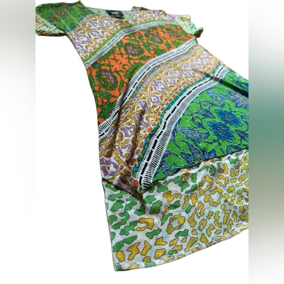 Roberto Cavalli Class Multicoloured Viscosa Knit T-Shirt Dress Size US 2 - Picture 2 of 11